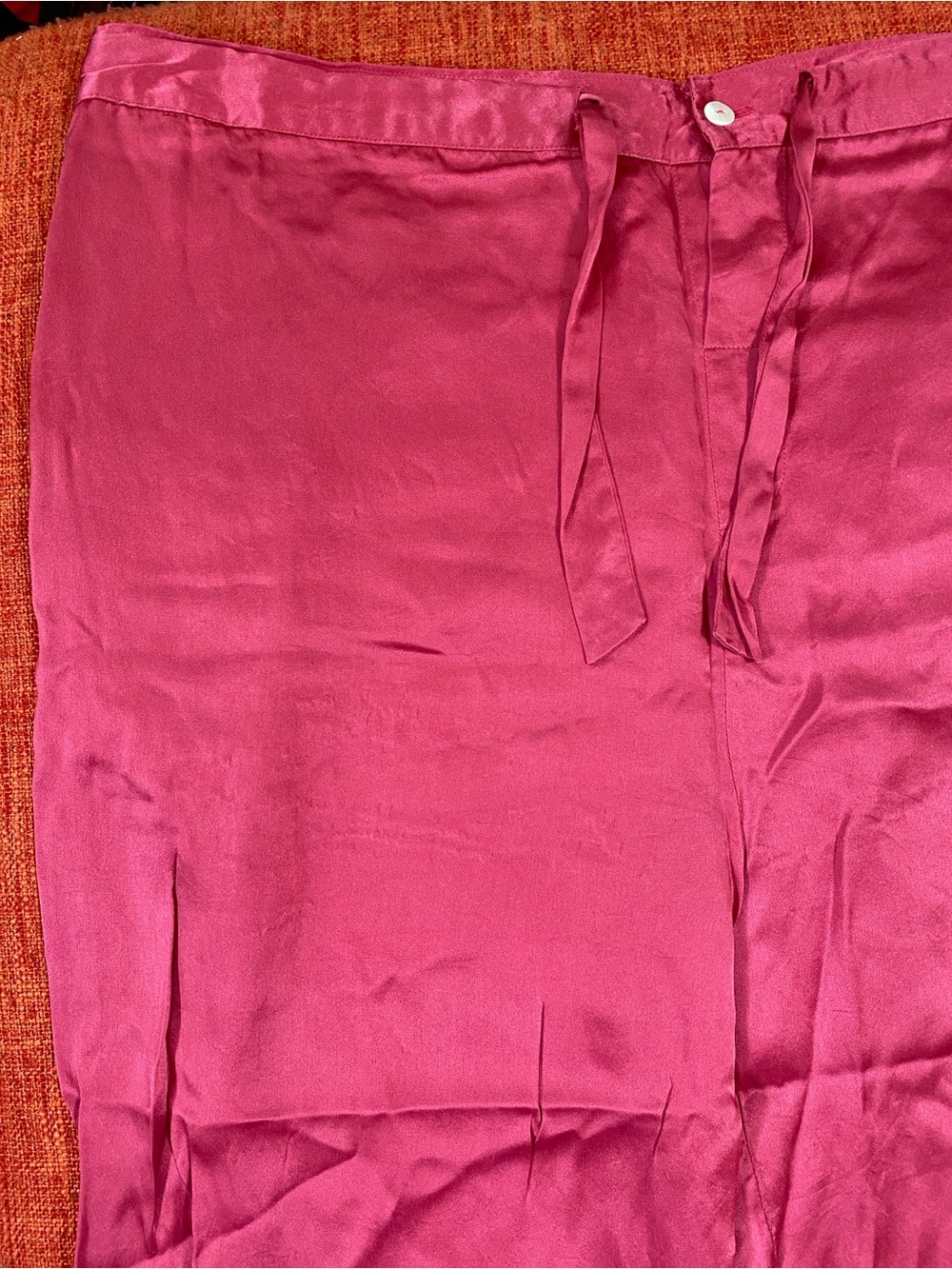 VTG Nordstroms Lingerie Rose Pink Silk Pajamas Set Top Pants Bottoms - Picture 14 of 15